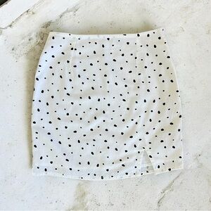 Asos Chic Black and White Polka Dots minimalist Mini Skirt cotton & Linen